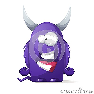 Terrible, cute monster - cartoon characters. Vector Illustration