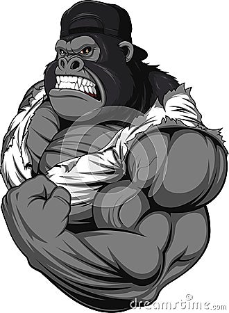 Terrible gorilla athlete Vector Illustration