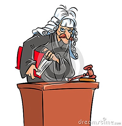 Terrible judge cartoon illustration Cartoon Illustration