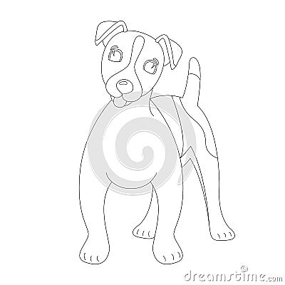 Terrier Jack Russell puppy,vector illustration, lining draw Vector Illustration