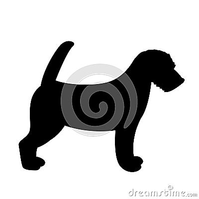 Terrier Jack Russell puppy,vector illustration, silhouette Vector Illustration