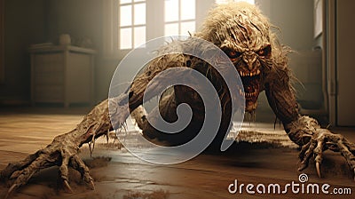 Terrifying Horror Creature Strikes In Unreal Engine Render Stock Photo