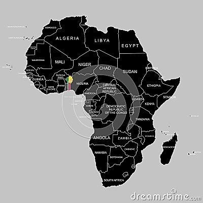 Territory of Benin on Africa continent. Vector illustration. Vector Illustration