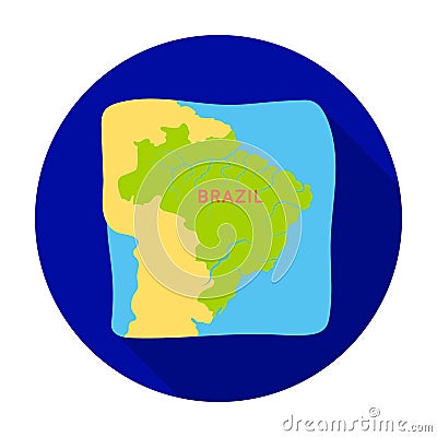 Territory of Brazil icon in flat style isolated on white background. Vector Illustration