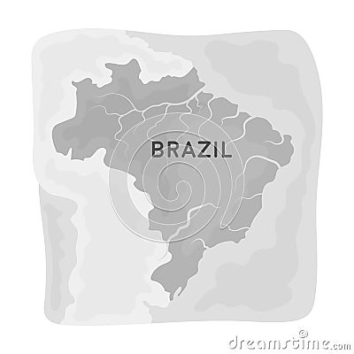 Territory of Brazil icon in monochrome style isolated on white background. Brazil country symbol stock vector Vector Illustration