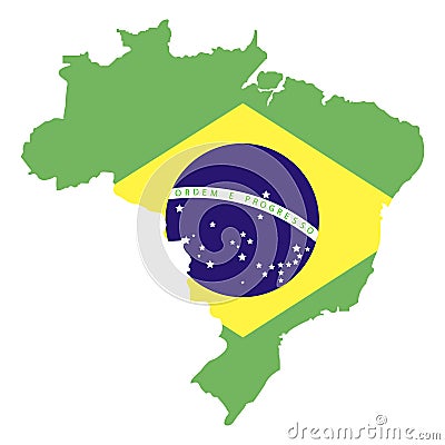 Territory of Brazil. White background. Vector illustration Vector Illustration