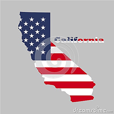 Territory of California. Gray background. Vector illustration. Vector Illustration