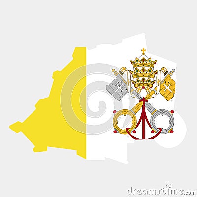 Territory and flag of Vatican. Vector illustration Vector Illustration