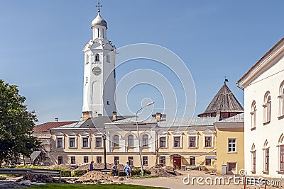 City Veliky Novgorod. Kremlin.Bell tower Editorial Stock Photo