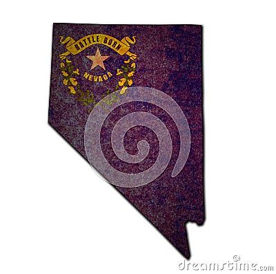 Nevada state with flag Stock Photo