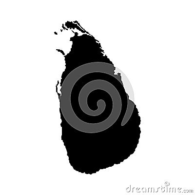 Territory of Sri Lanka. White background. Vector illustration. Vector Illustration