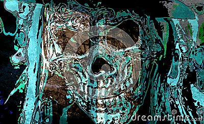 The living skull of fear Stock Photo