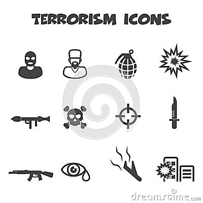 Terrorism icons Vector Illustration