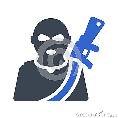 Terrorist terrorism icon Vector Illustration