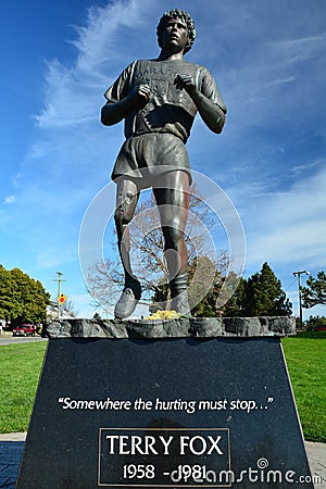 Terry Fox memorial,Victoria BC,Canada Editorial Stock Photo