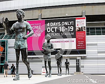 Terry Fox statue outside BC Stadium Editorial Stock Photo