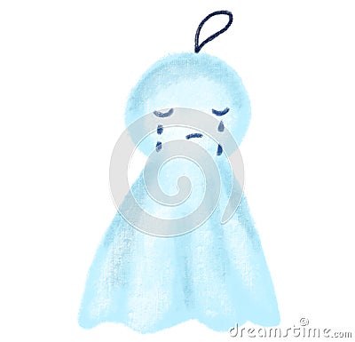 Teru bozo sad cry rain doll hanging charm character illustration hand drawing Cartoon Illustration