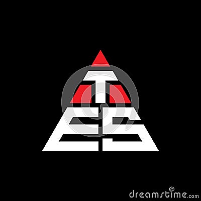 TES triangle letter logo design with triangle shape. TES triangle logo design monogram. TES triangle vector logo template with red Vector Illustration