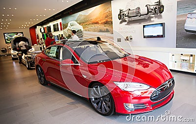 Tesla electric car Editorial Stock Photo