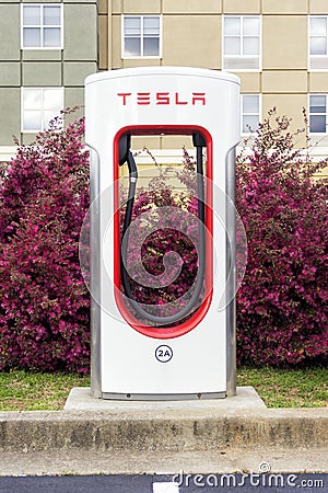 Tesla supercharger station Editorial Stock Photo