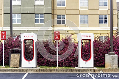 Tesla supercharger stations Editorial Stock Photo