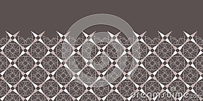 Abstract border with horizontally repeating geometric pattern. Seamless vector decorative tiles. Vector Illustration