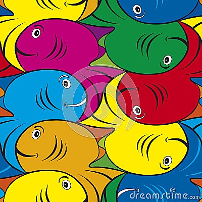 Tessellated Fish Pattern Vector Illustration