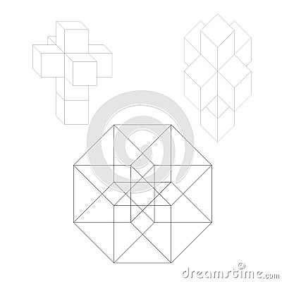 Tesseract aka Hypercube Stock Photo