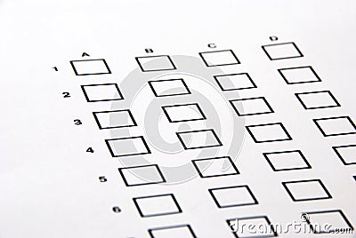 Test - the answer sheet Stock Photo