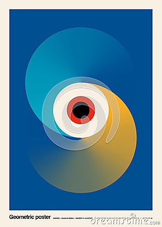 Original Poster Made in the Bauhaus Style Vector Illustration