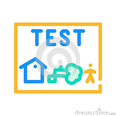 test house tree child color icon vector illustration Cartoon Illustration