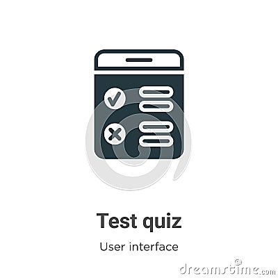 Test quiz vector icon on white background. Flat vector test quiz icon symbol sign from modern user interface collection for mobile Vector Illustration