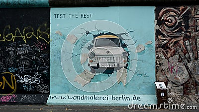 Test the Rest Berlin Wall East Side Gallery Editorial Stock Photo