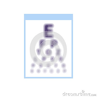 Test table with blurred poor vision eye, chart check eyevision. Visual impairment, myopia correction. Vector Vector Illustration