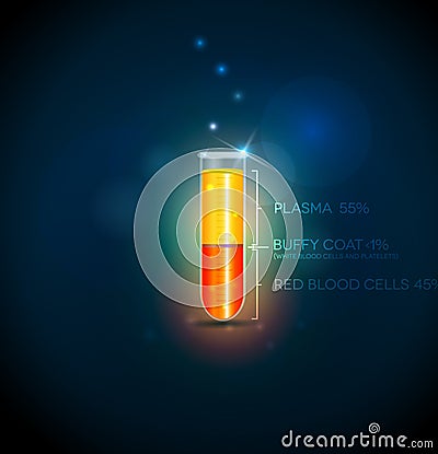 Test tube with blood cells Vector Illustration