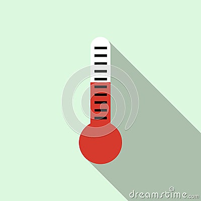 Test tube with blood icon, flat style Vector Illustration