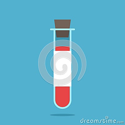 Test tube with blood Vector Illustration