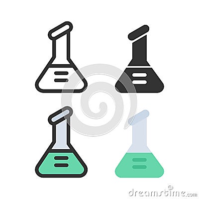 Test tube chemistry science laboratory colorful vector icon set Vector Illustration