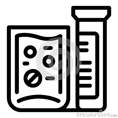 Test tube drug icon outline vector. Aspiring powder Vector Illustration