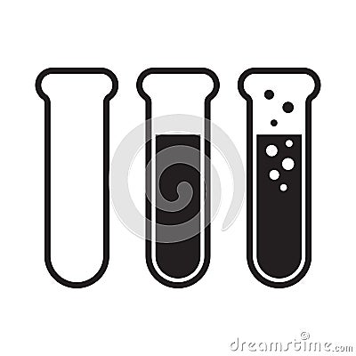 Test tube icon Cartoon Illustration