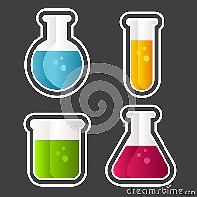 Test Tube Icons Vector Illustration