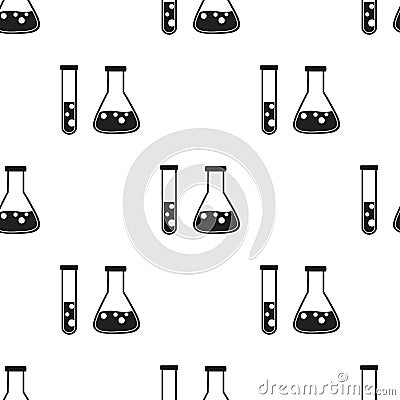 Test tube and retort icon black. Single education icon from the big school, university black Vector Illustration