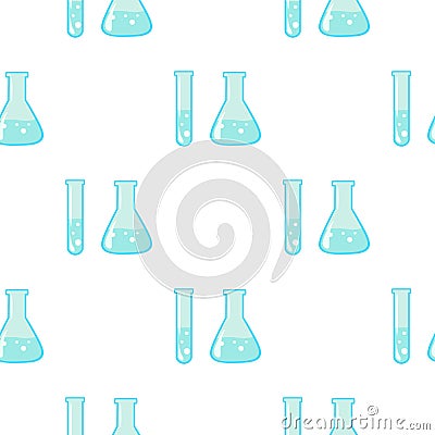 Test tube and retort icon cartoon. Single education icon from the big school, university cartoon. Vector Illustration