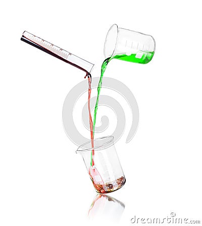 Test tubes with colorful liquids Stock Photo