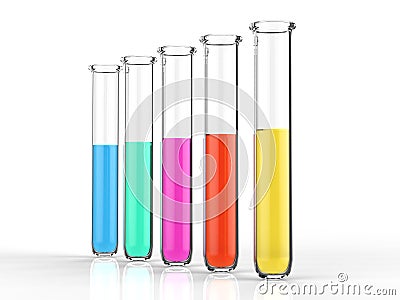 Test tubes with colourful liquid Stock Photo