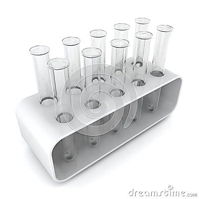 Test tubes in holder Cartoon Illustration