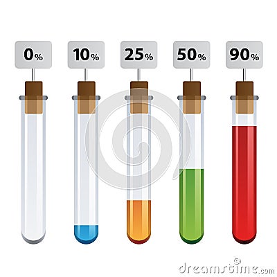 Test tubes percent infographic Vector Illustration