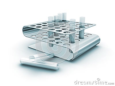 Test tubes in a rack Stock Photo