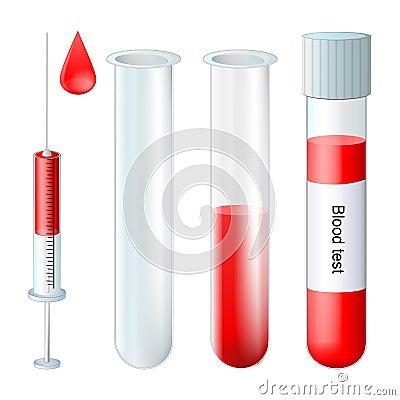 Test tubes set. Collection culture tube full and empty. laboratory glassware Vector Illustration