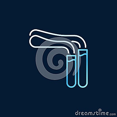Test-Tubes with smoke modern icon - vector chemistry sign Vector Illustration